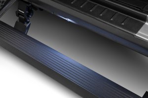 Jeep Wrangler Electric Running Boards - Go Rhino - VoltStep E1 Retractable, Dual-Motor, 6-inch, LED Lighting - Textured Black - `18-`24